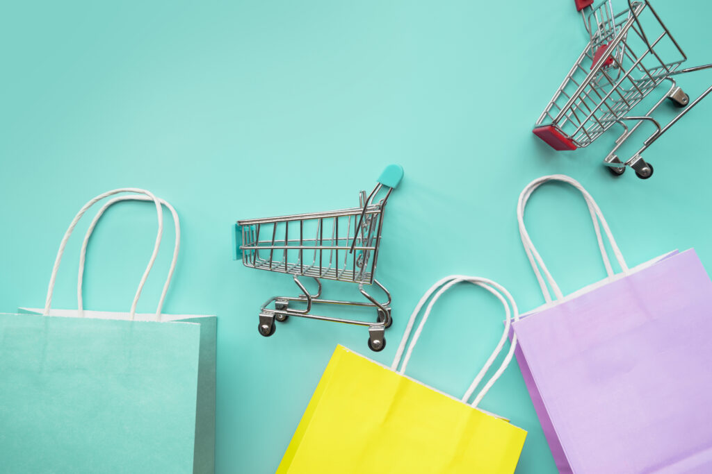 shopping cart miniatures with paper bags 1 1024x683 1 1