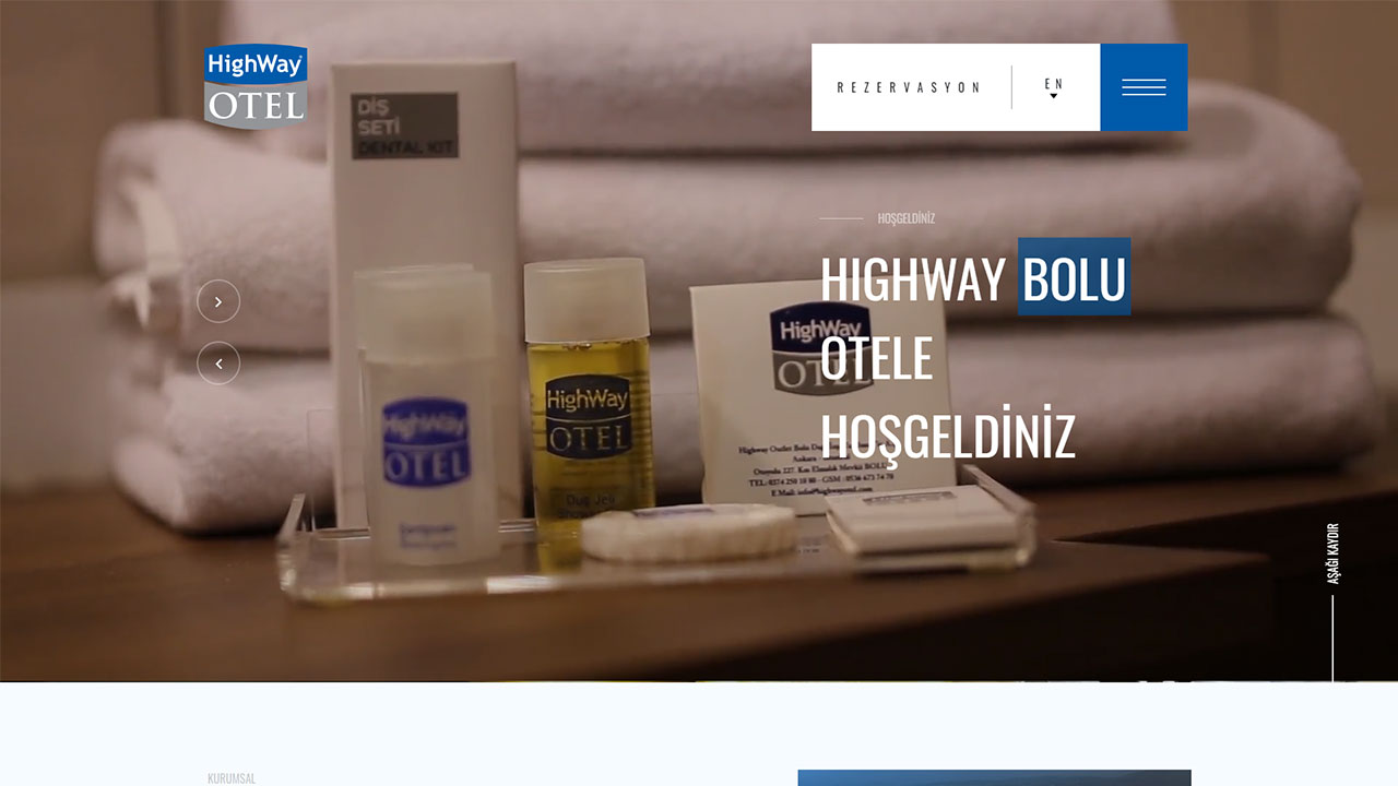 Highway Otel Web Tasarımı Ekran Görüntüsü
