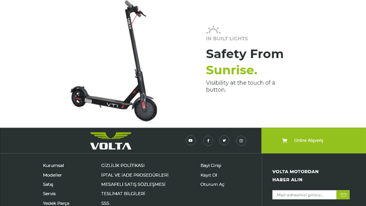 Volta Motor Web Tasarımı Ekran Görüntüsü
