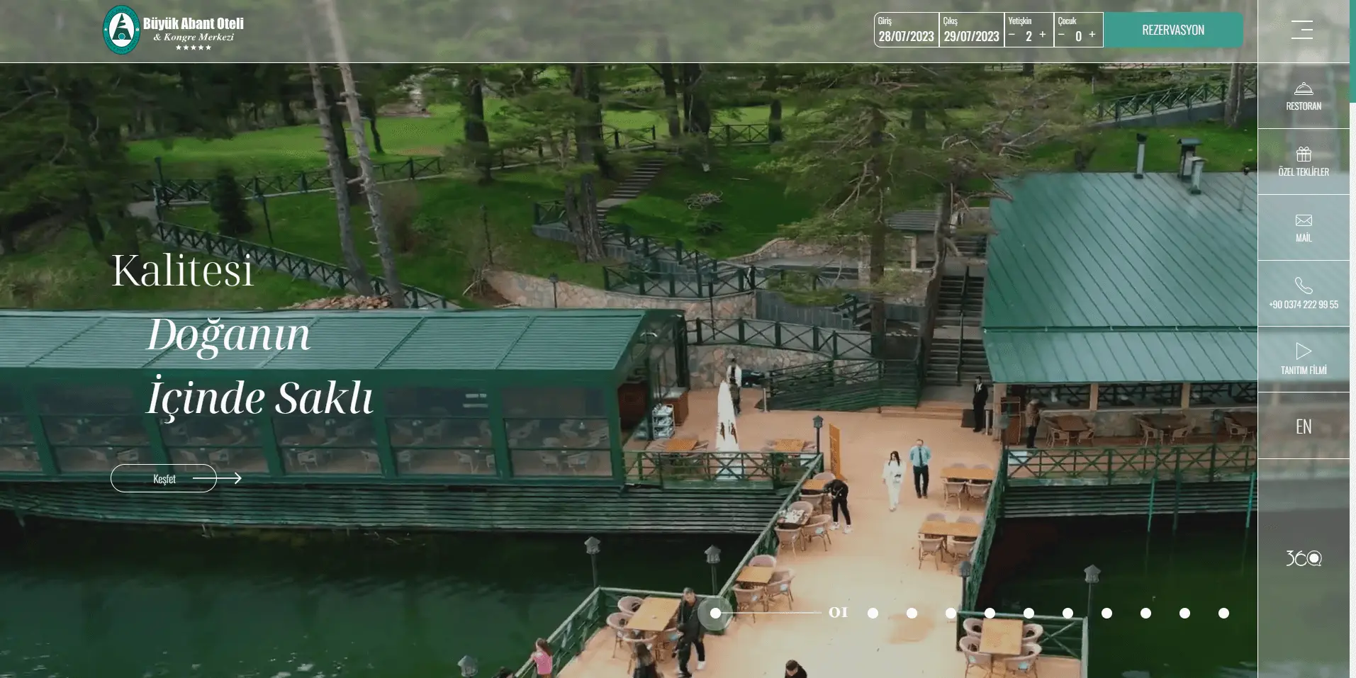 Büyük Abant Oteli Web Tasarımı Ekran Görüntüsü