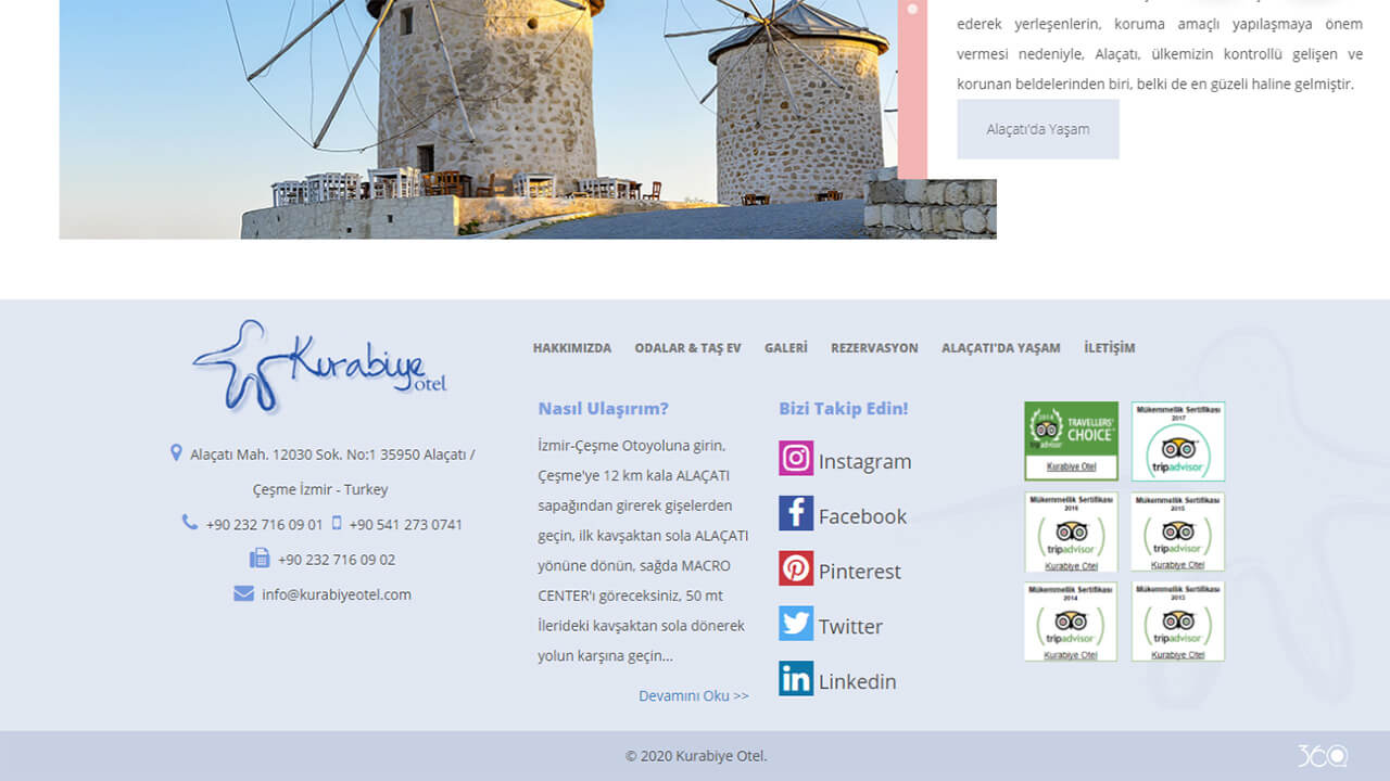 Kurabiye Otel Web Tasarımı Ekran Görüntüsü