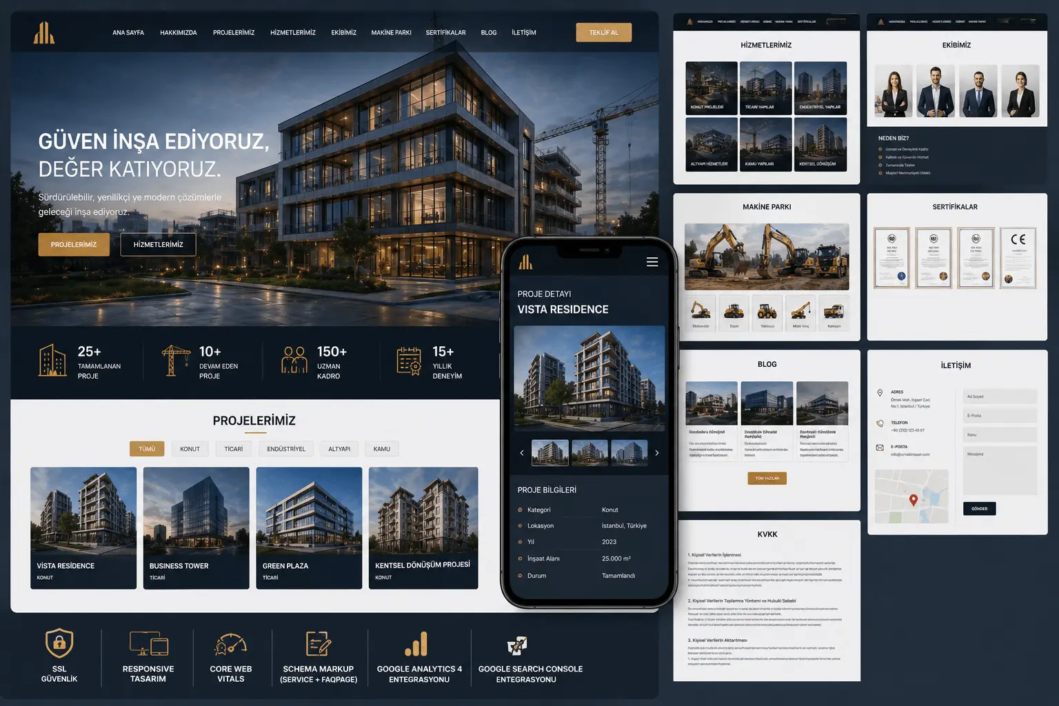inşaat web sitesi özel tasarım