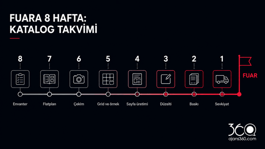 katalog tasarımı 8 haftalık hazırlık takvimi