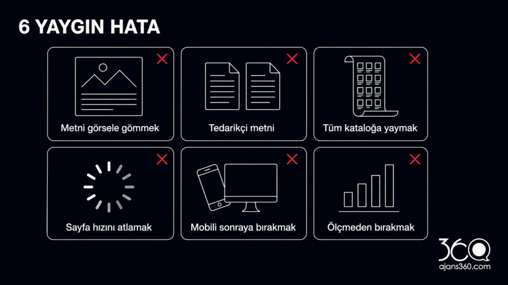 rich content hatalar ürün sayfası